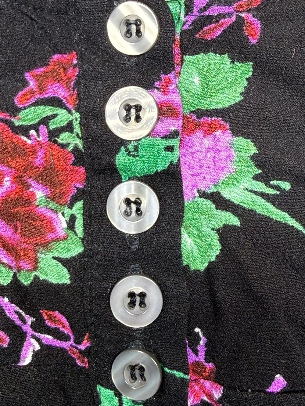 Free People Button-Up Top Women S Black Floral